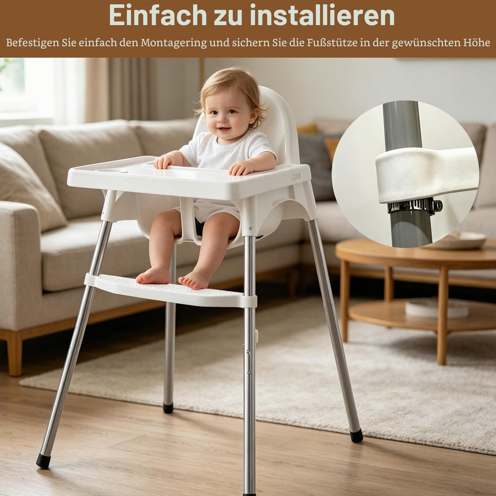 Hochstuhl Fußstütze, Verstellbare Fußstütze Rutschfeste Fußbank für Kinderstuhl Ergonomische Fußstütze für Hochstuhl mit Halterung, Hochstuhl Zubehör für Kleinkinder Beim Essen