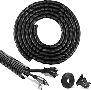 Wellrohr Geschlitzt Kabelschlauch Schwarz Kabelschutzschlauch Flexibles Kabelschutzrohr Kabelkanal Aussenbereich Leerrohr für Erdkabel (13mm×3m)