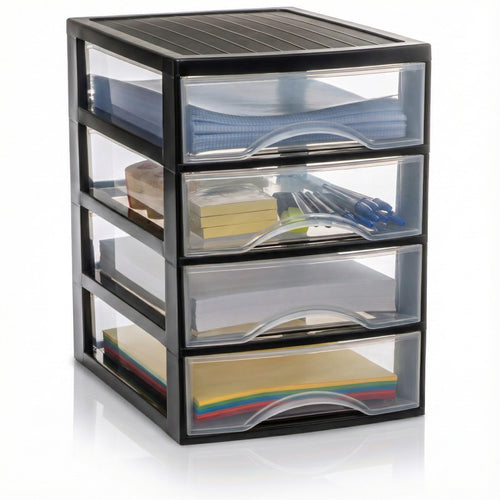 Hausfelder Schubladenbox A4, 4 Schubladen, 36,5x26x36,5cm