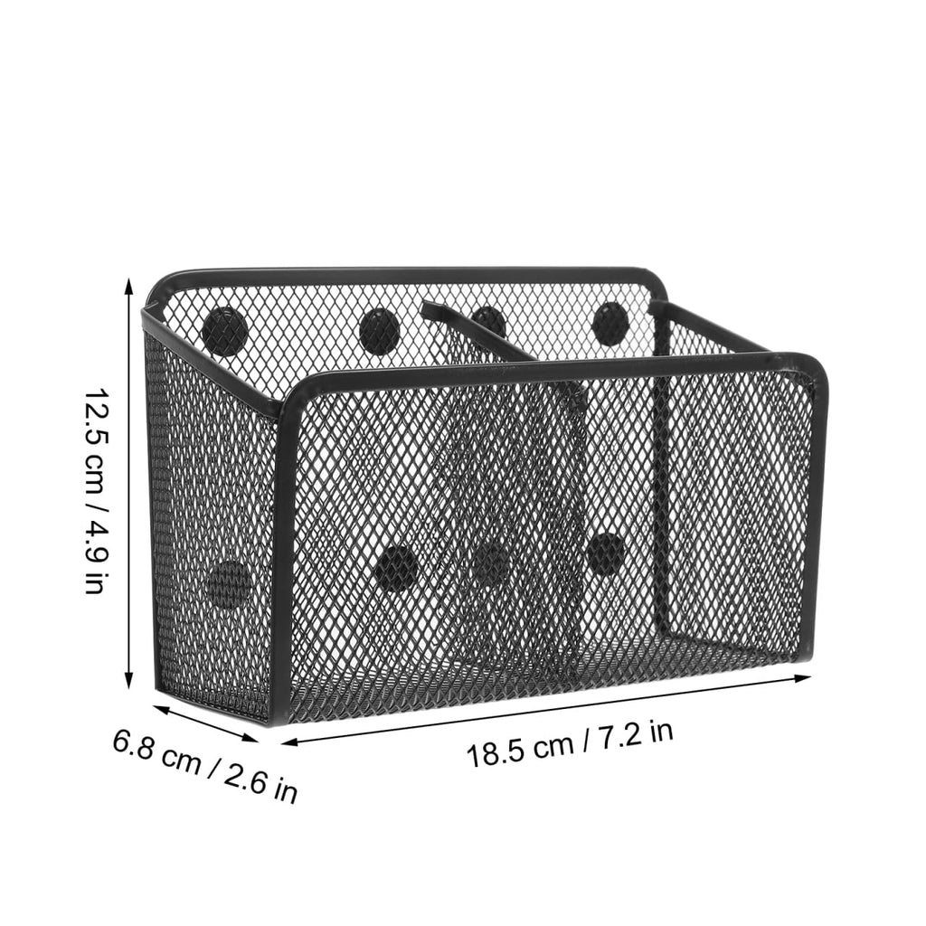 ULTECHNOVO Magnetischer Stifthalter Aus Metallgitter Magnetischer Kühlschrankkorb Für Whiteboard Schließfachzubehör Und Schreibtisch-Organizer Für Stifte Marker Und Zubehör 18.50 X 12.50 X 6.80 cm