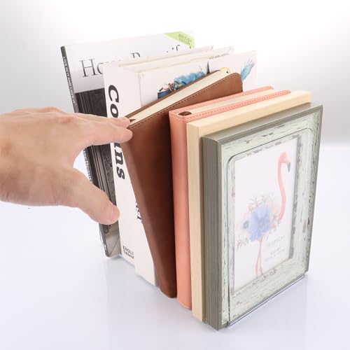 APACALI 16 Stück Buchstütze Acryl, 12X11.8X18.2CM Buchstützen für Regale, Transparente Buchständer, strapazierfähige Buchstützen zum Halten von Büchern, Bücherhalter für schwere Bücher, Zuhause, Büro
