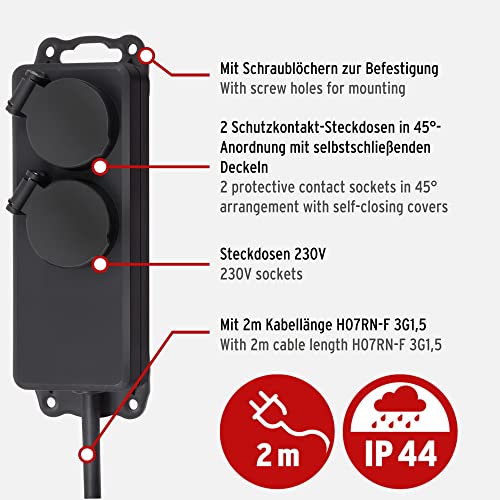 Brennenstuhl Steckdosenverteiler IP44 2-Fach