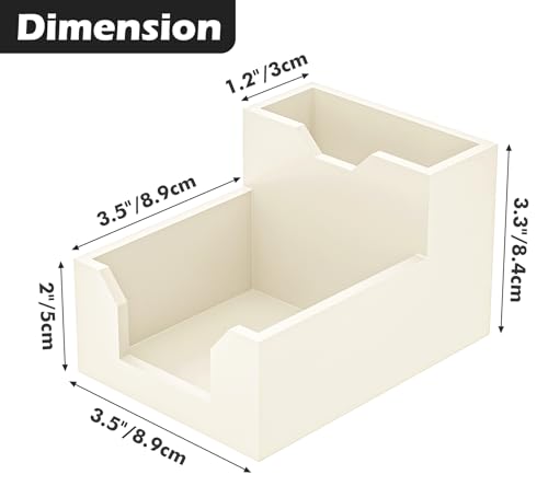 Kamehame Zettelbox mit Stifthalter Silikon Pen Holder Schreibtisch Stifte Halter Organizer Stiftebox Notizzettel Box oder Kartensteckpl?tzen Cube Notiz Box passt 3x3'' Haftnotizen, weiß