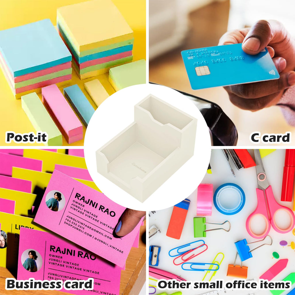 Kamehame Zettelbox mit Stifthalter Silikon Pen Holder Schreibtisch Stifte Halter Organizer Stiftebox Notizzettel Box oder Kartensteckpl?tzen Cube Notiz Box passt 3x3'' Haftnotizen, weiß