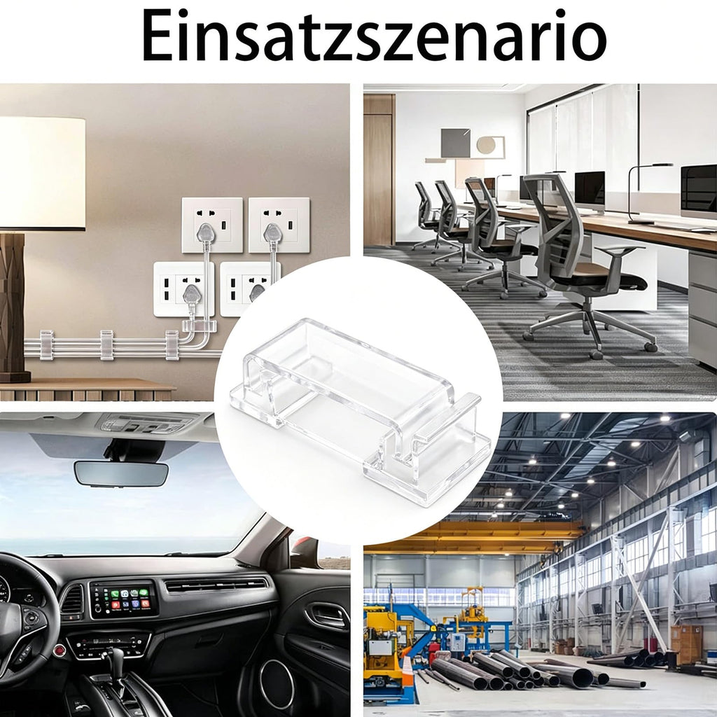 KLJ kabelhalter selbstklebend kabelmanagement 49 Pack Transparent,Anpassbar und wiederverwendbar kabelclips selbstklebend,Gilt für Schreibtisch kabelmanagement Cable Management
