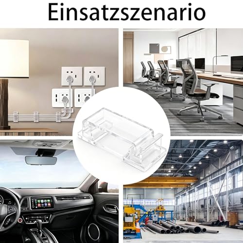 KLJ kabelhalter selbstklebend kabelmanagement 49 Pack Transparent,Anpassbar und wiederverwendbar kabelclips selbstklebend,Gilt für Schreibtisch kabelmanagement Cable Management
