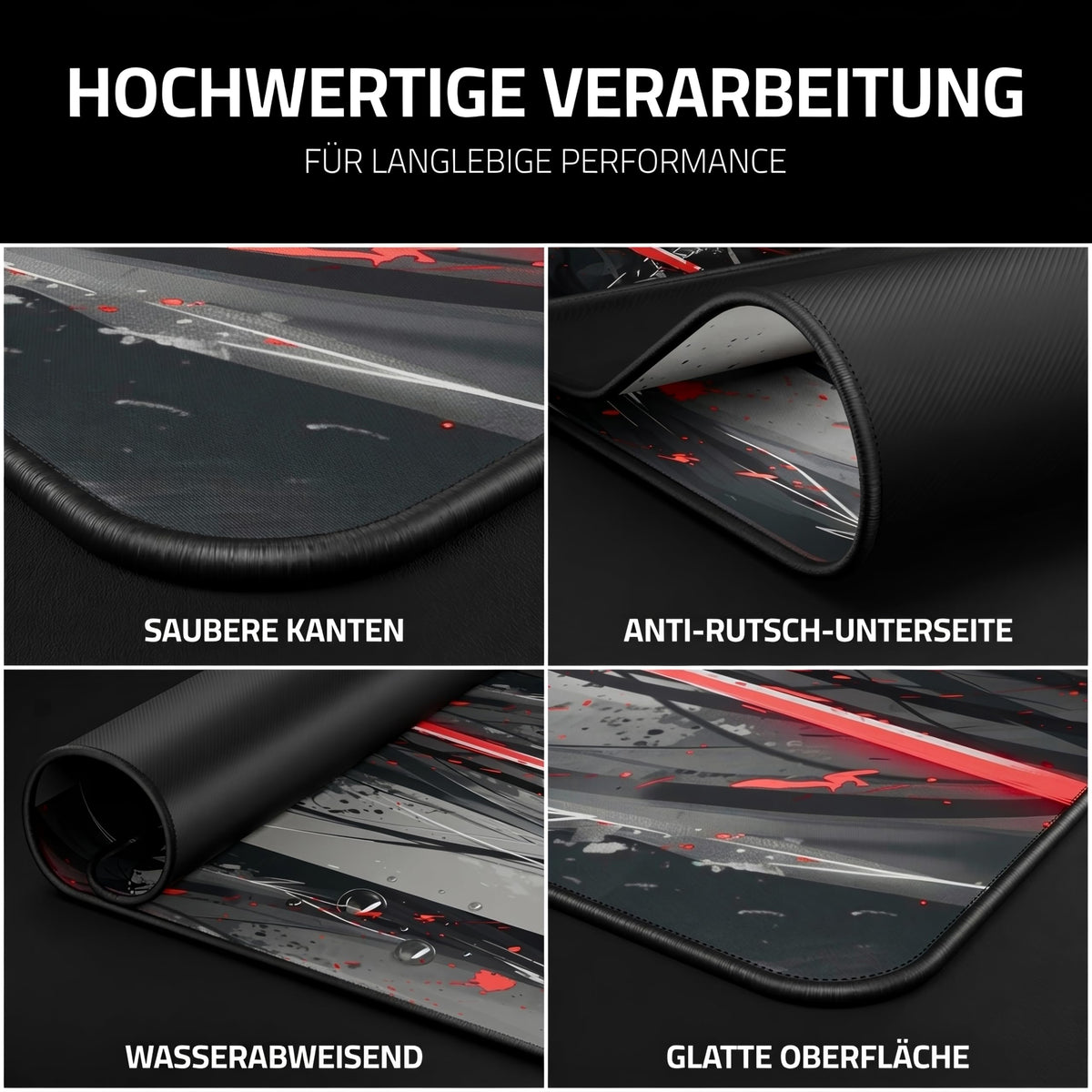 XXL Gaming Anime Mauspad 900x400 mm - Kanten vernäht, wasserfest