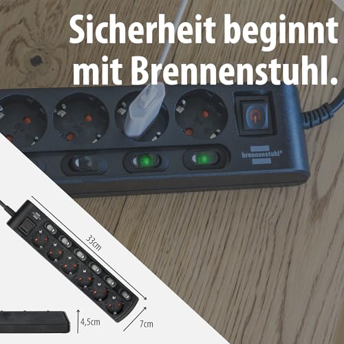 Brennenstuhl Steckdosenleiste einzeln schaltbar 6-Fach