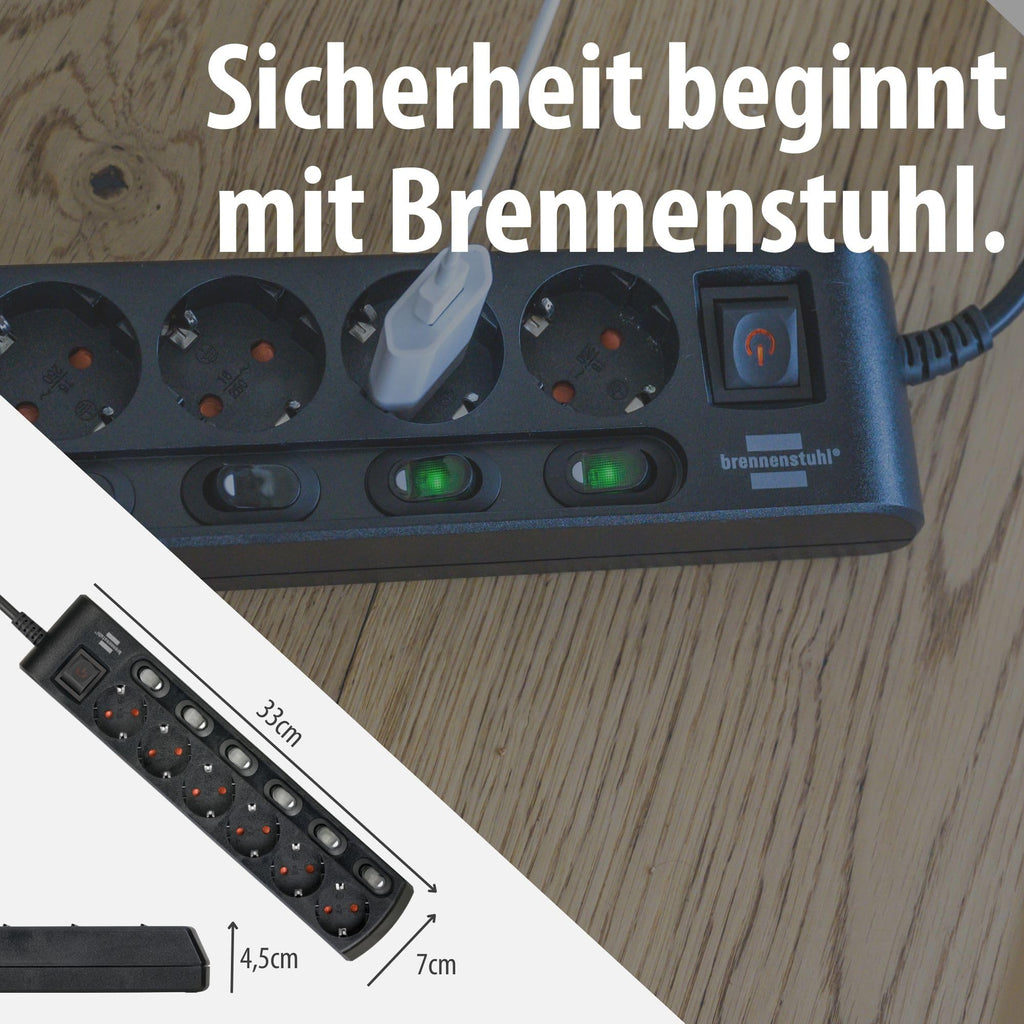 Brennenstuhl Steckdosenleiste einzeln schaltbar 6-Fach