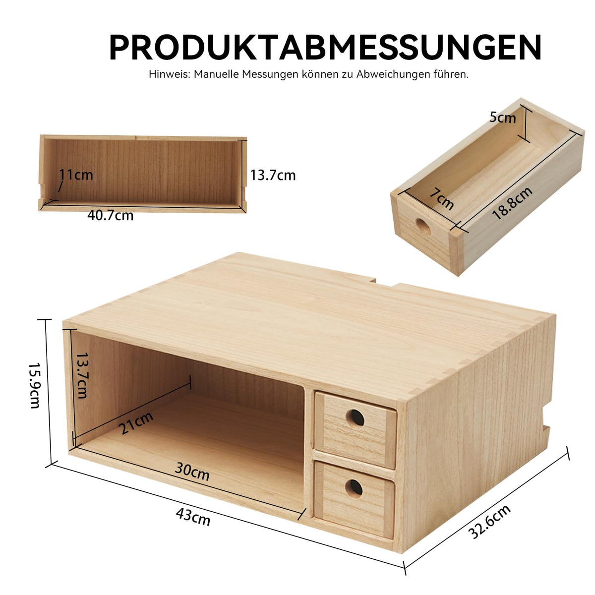 KIRIGEN Druckerständer Massivholz, Druckerregal, Drucker-Organizer