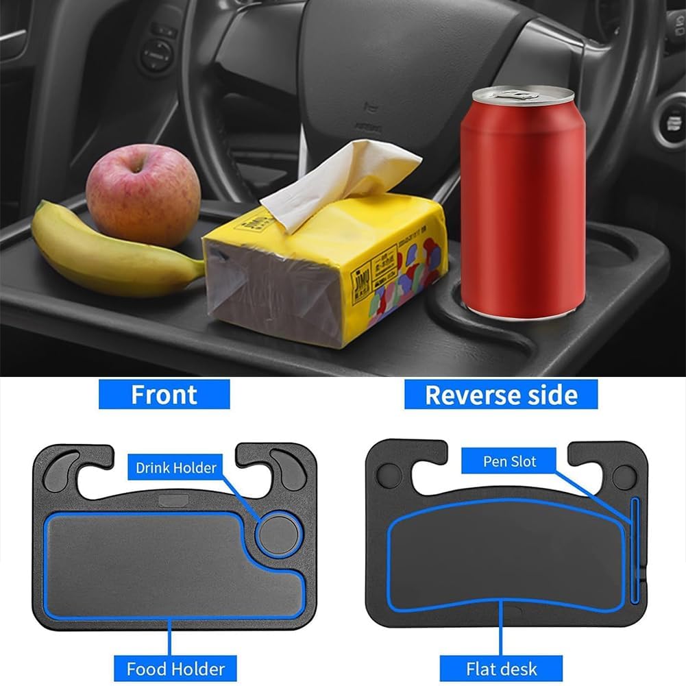 Auto Lenkrad Tisch für Citroen C1 II 2015-2022, Multifunktionales Lenkradtablett für Laptop und Essen Doppelseitiges Auto-Tablett Notebook Ständer Fahrzeug Schreibtisch