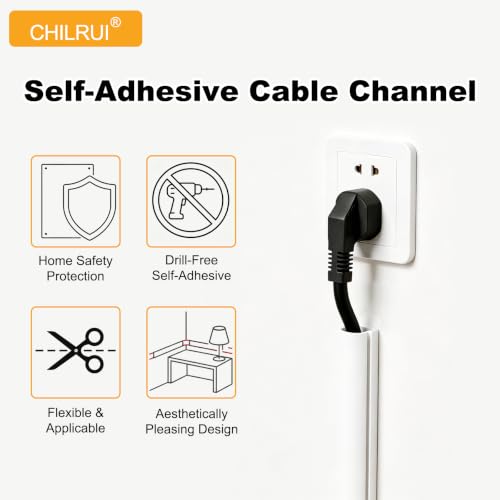 1.5m Silikon Kabelkanal Weiß Selbstklebend,Kabel Verstecken Kabelschacht