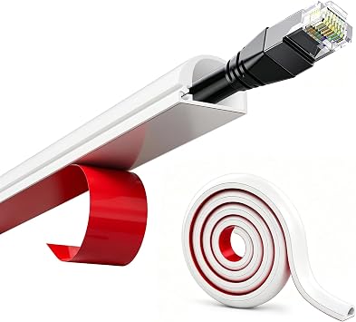 1.5m Silikon Kabelkanal Weiß Selbstklebend,Kabel Verstecken Kabelschacht
