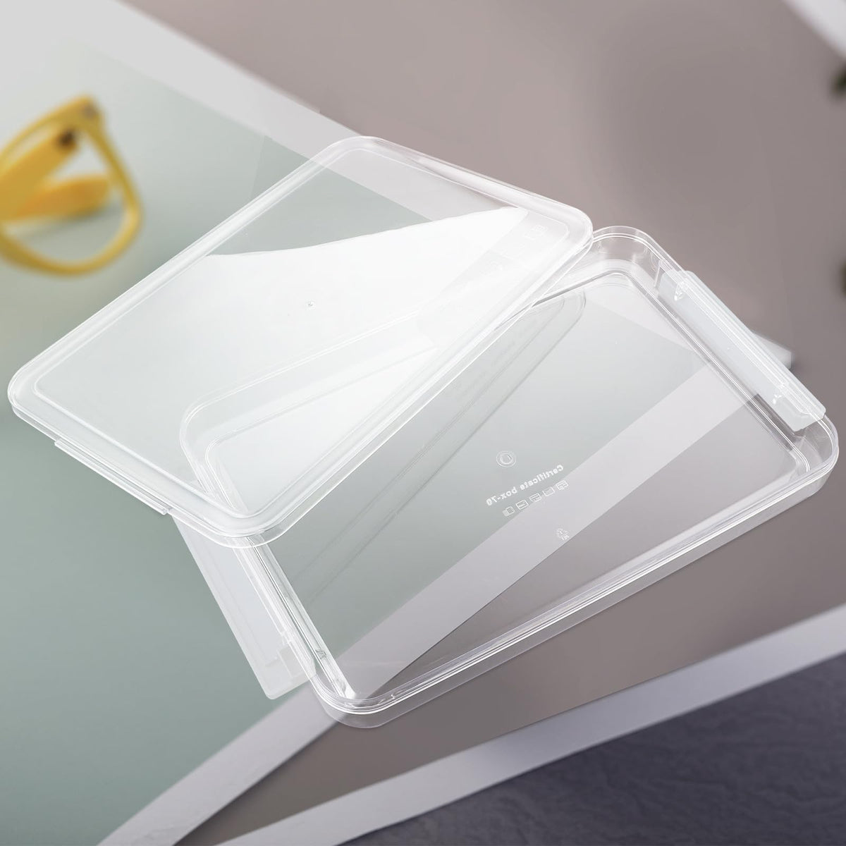 Transparenter Aktenorganizer mit Schublade, Stapelbar, Weiß für Büro