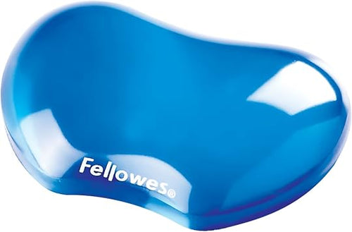 Fellowes Handballenauflage Crystals - Flexible Handgelenkauflage mit weicher Gelfüllung - kompakt - ideal für Büro, Home Office, unterwegs und Gaming - abwaschbar - Farbe: blau