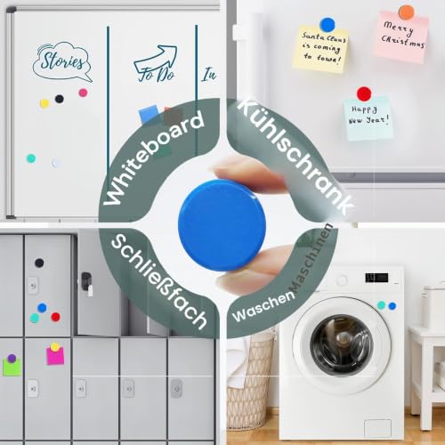 20er Set Magnete für Magnettafel, 10 Farben,Mini,rund,Starke Haftung
