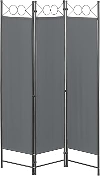 Raumteiler Saragossa 3-teilig 120x171 cm Paravent Trennwand 3-TLG. Sichtschutz Stellwand Spanische Wand Dunkelgrau