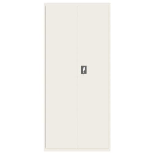 Aktenschrank Weiß aus pulverbeschichtetem Stahl 90x40x200 cm mit 4 Einlegeböden abschließbar für Büro, Homeoffice, Arbeitszimmer und Kanzlei zur sicheren Archivierung von Dokumenten und