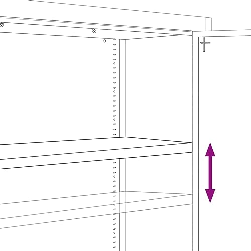 Aktenschrank Weiß aus pulverbeschichtetem Stahl 90x40x200 cm mit 4 Einlegeböden abschließbar für Büro, Homeoffice, Arbeitszimmer und Kanzlei zur sicheren Archivierung von Dokumenten und