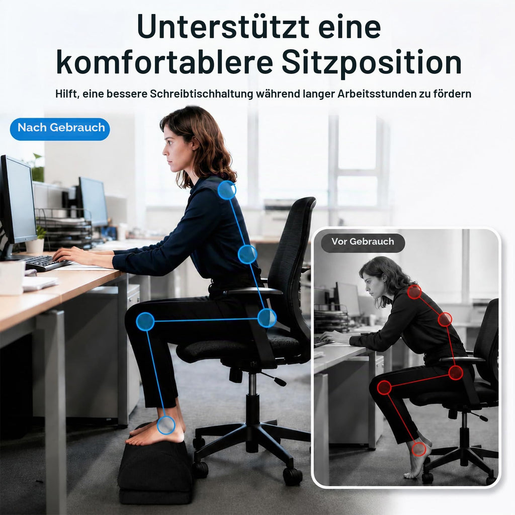 Ergonomische Fußstütze Schreibtisch, Höhenverstellbare Fußbank