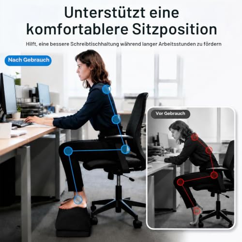 Ergonomische Fußstütze Schreibtisch, Höhenverstellbare Fußbank