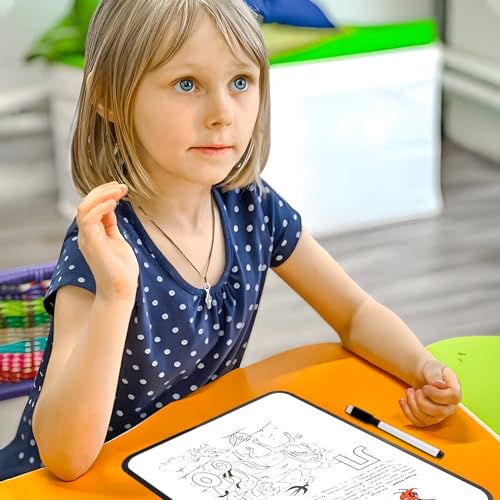 Whiteboard Klein 30 x 21 cm Doppelseitige Whiteboard Magnetisch Trocken Abwischbare Tafel Weiß A4 Schreibtafel mit 8 Stiften 3 Magneten und 1Radiergummi für Küche Schule Büro