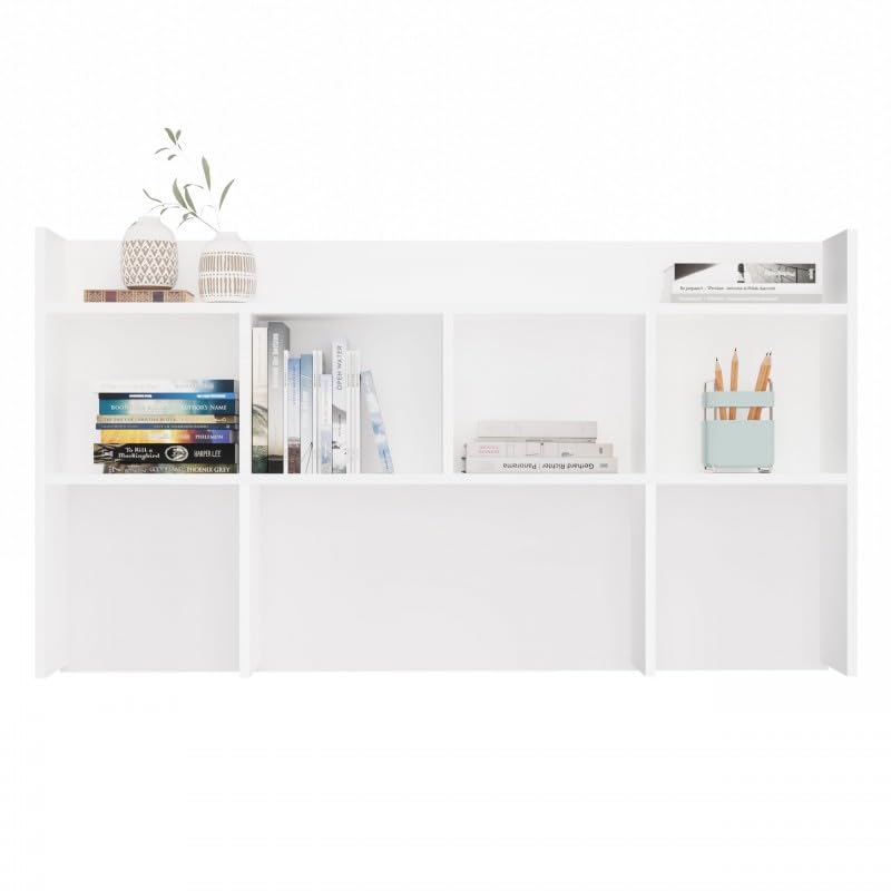 CDF Schreibtischregal Aufsatzregal 130 cm Weiß Regalaufsatz Tischregal