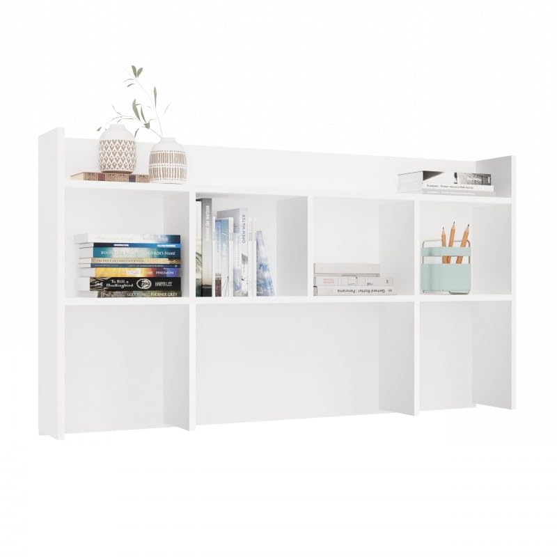 CDF Schreibtischregal Aufsatzregal 130 cm Weiß Regalaufsatz Tischregal