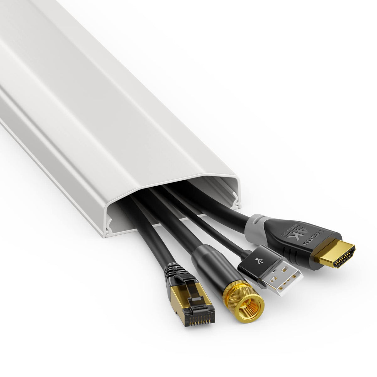 deleyCON Universal Kabelkanal Leitungskanal PVC 100cm 6x2cm - Weiß