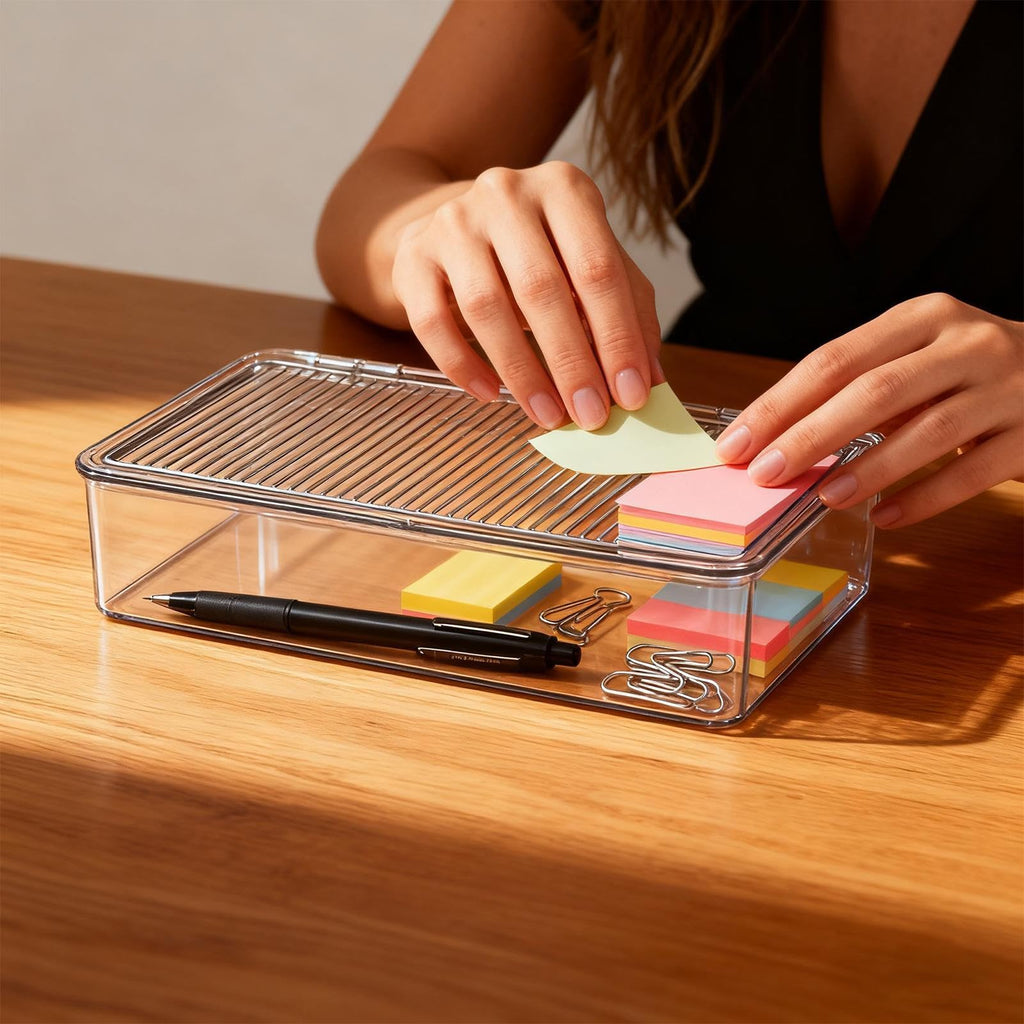 Aufbewahrungsbox für den Schreibtisch, staubdicht, mit Deckel