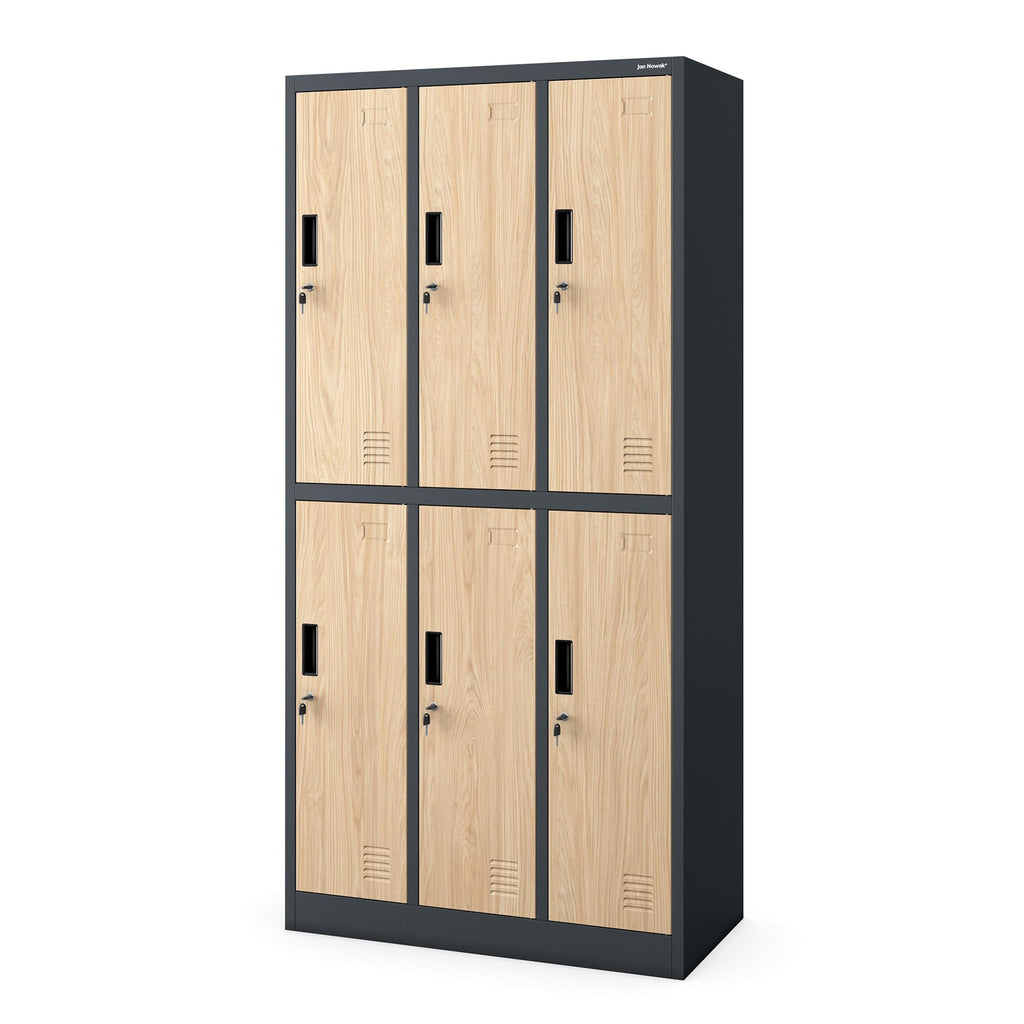 Jan Nowak Umkleideschrank Metall, Spindschrank mit 6 Fächern, abschließbar