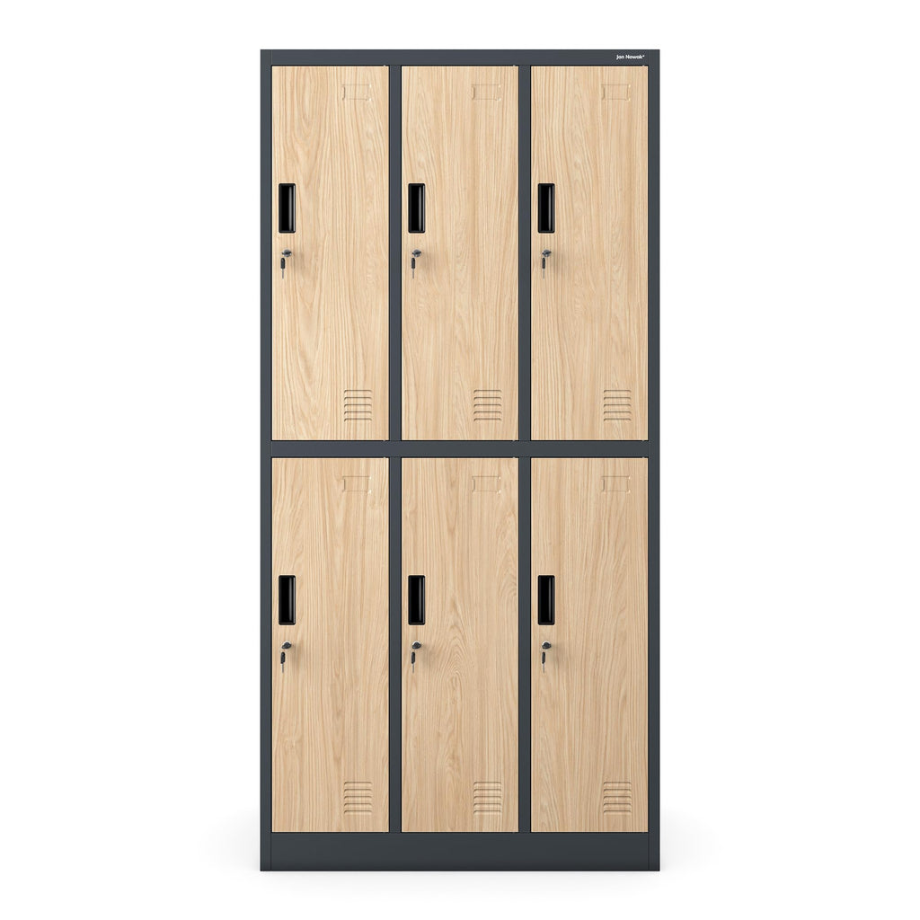 Jan Nowak Umkleideschrank Metall, Spindschrank mit 6 Fächern, abschließbar