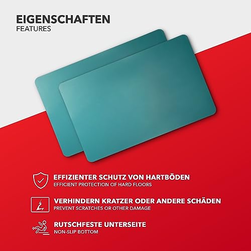 Floordirekt Bodenschutzmatte für Hartböden - farbige Bürostuhlunterlage Bodenmatte Stuhlunterlage aus Polypropylen - Stärke: 1,9 mm (Türkis, 114 x 150 cm)