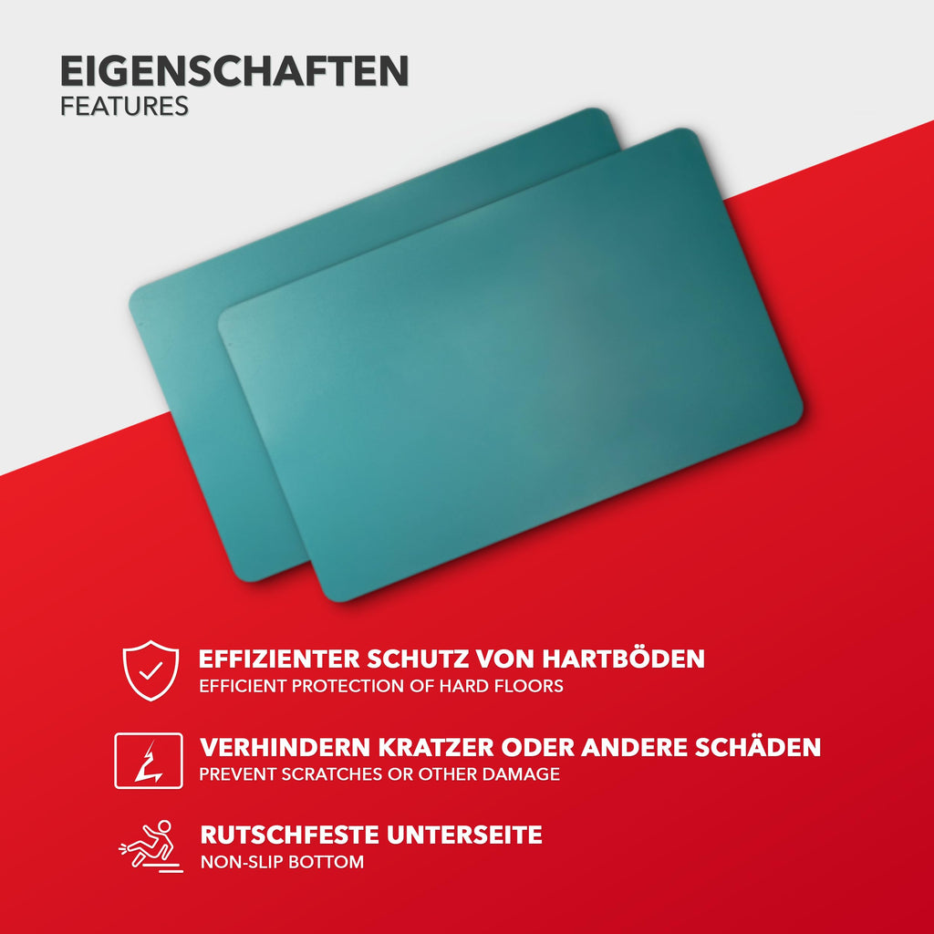 Floordirekt Bodenschutzmatte für Hartböden - farbige Bürostuhlunterlage Bodenmatte Stuhlunterlage aus Polypropylen - Stärke: 1,9 mm (Türkis, 114 x 150 cm)