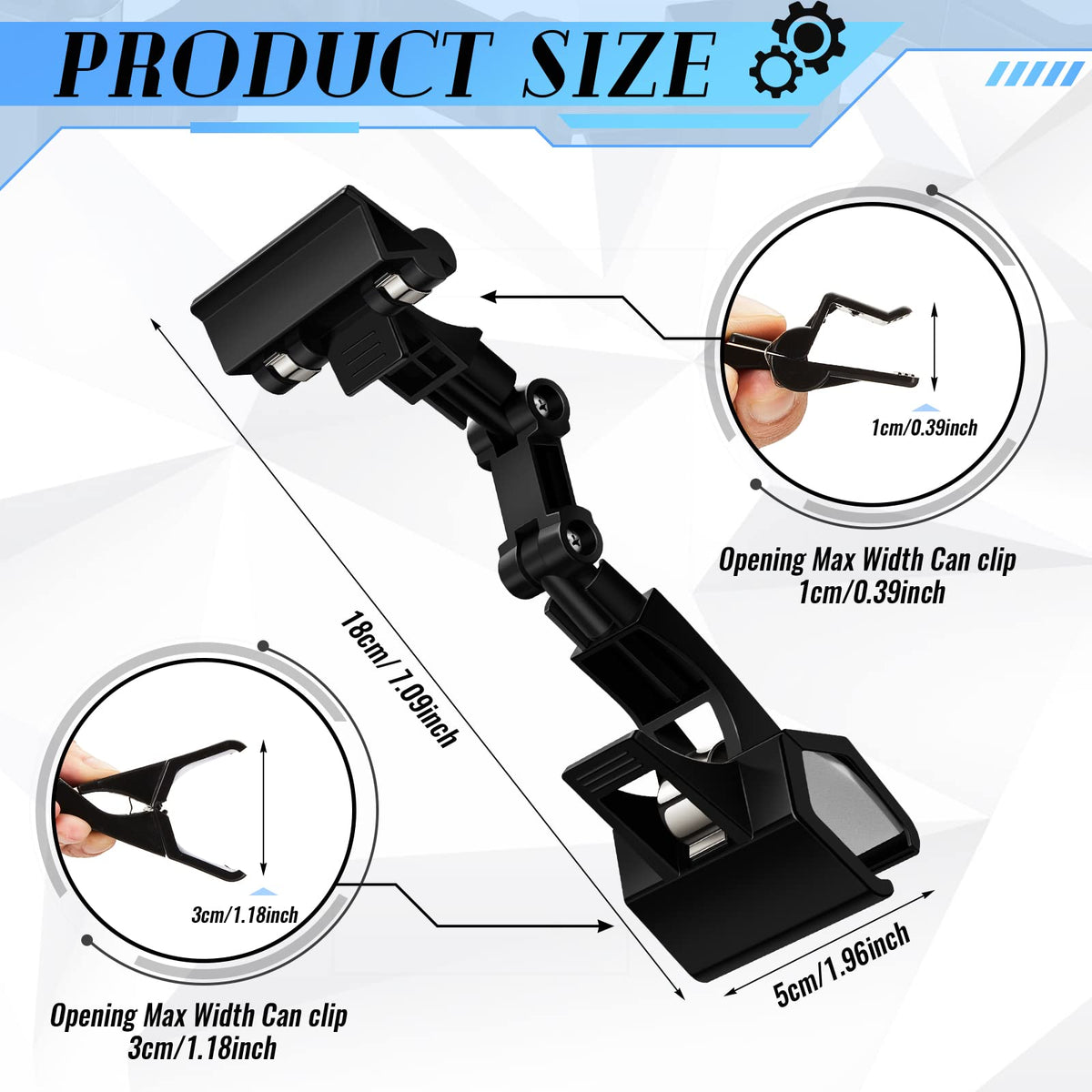 Flexibler Dokumentenhalter, faltbar, Kopierpapierhalter, Clip, Schwarz, 4
