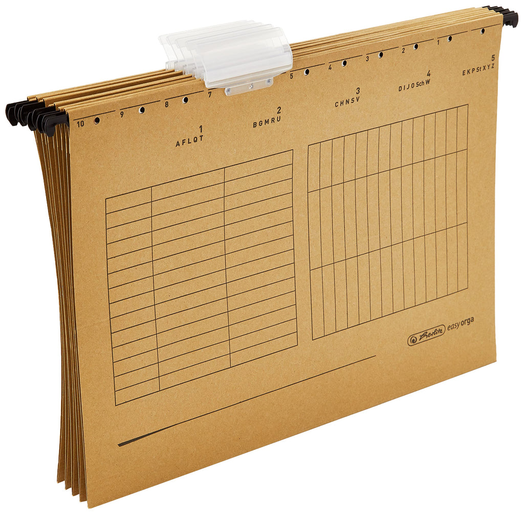 Herlitz Hängemappe A4 UniReg 5er Packung, 230 g/qm braun, Hängeregister