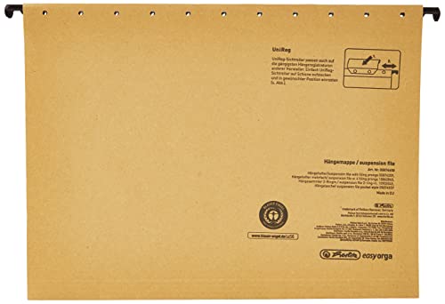Herlitz Hängemappe A4 UniReg 5er Packung, 230 g/qm braun, Hängeregister