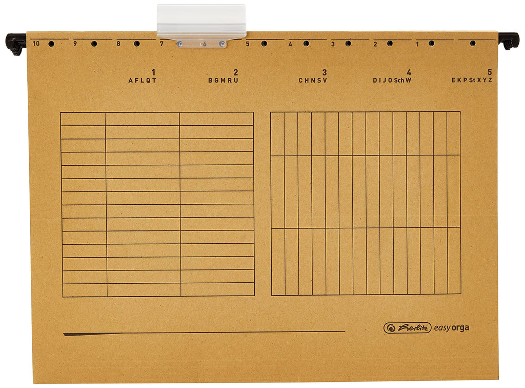 Herlitz Hängemappe A4 UniReg 5er Packung, 230 g/qm braun, Hängeregister