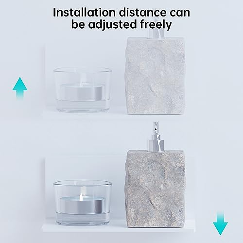 Toski Wandregal Weiß Ohne Bohren, Selbstklebende Regale 20cm Breit 2er-Set