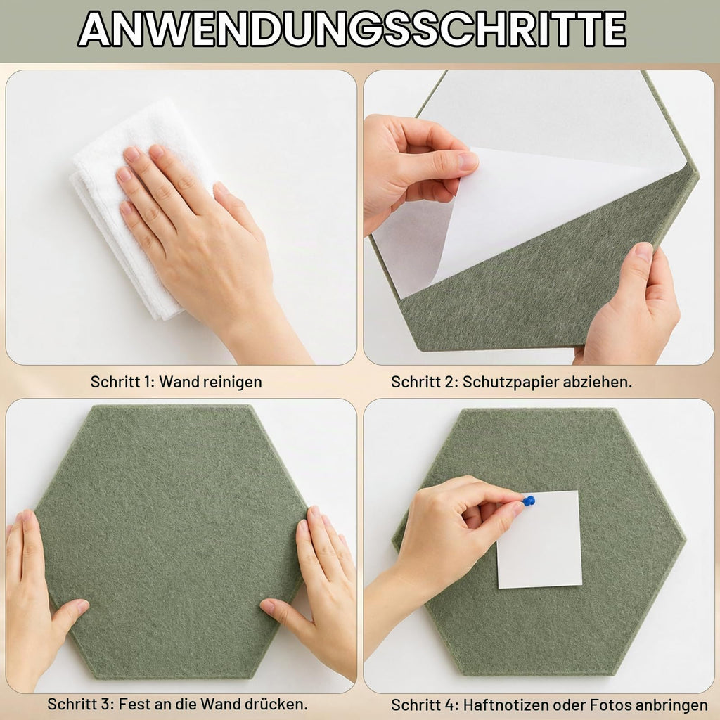 Sechseckige Filz Pinnwandplatten 8 Stück Filz Pinnwand Sechseckig