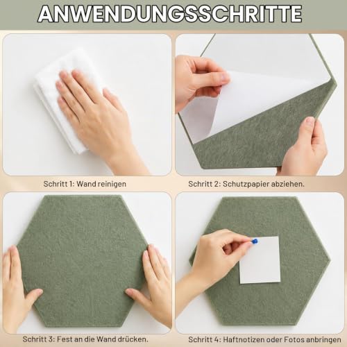 Sechseckige Filz Pinnwandplatten 8 Stück Filz Pinnwand Sechseckig