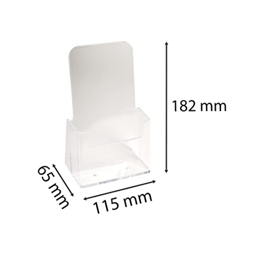Exacompta 73058D 10er Pack Tischprospekthalter Exacyrl für 10 x 21 cm aus robustem Acryl gefertigt aus einem Guss kristall ideal für Schreibtisch und Büro Verkaufsbüro Flyerhalter