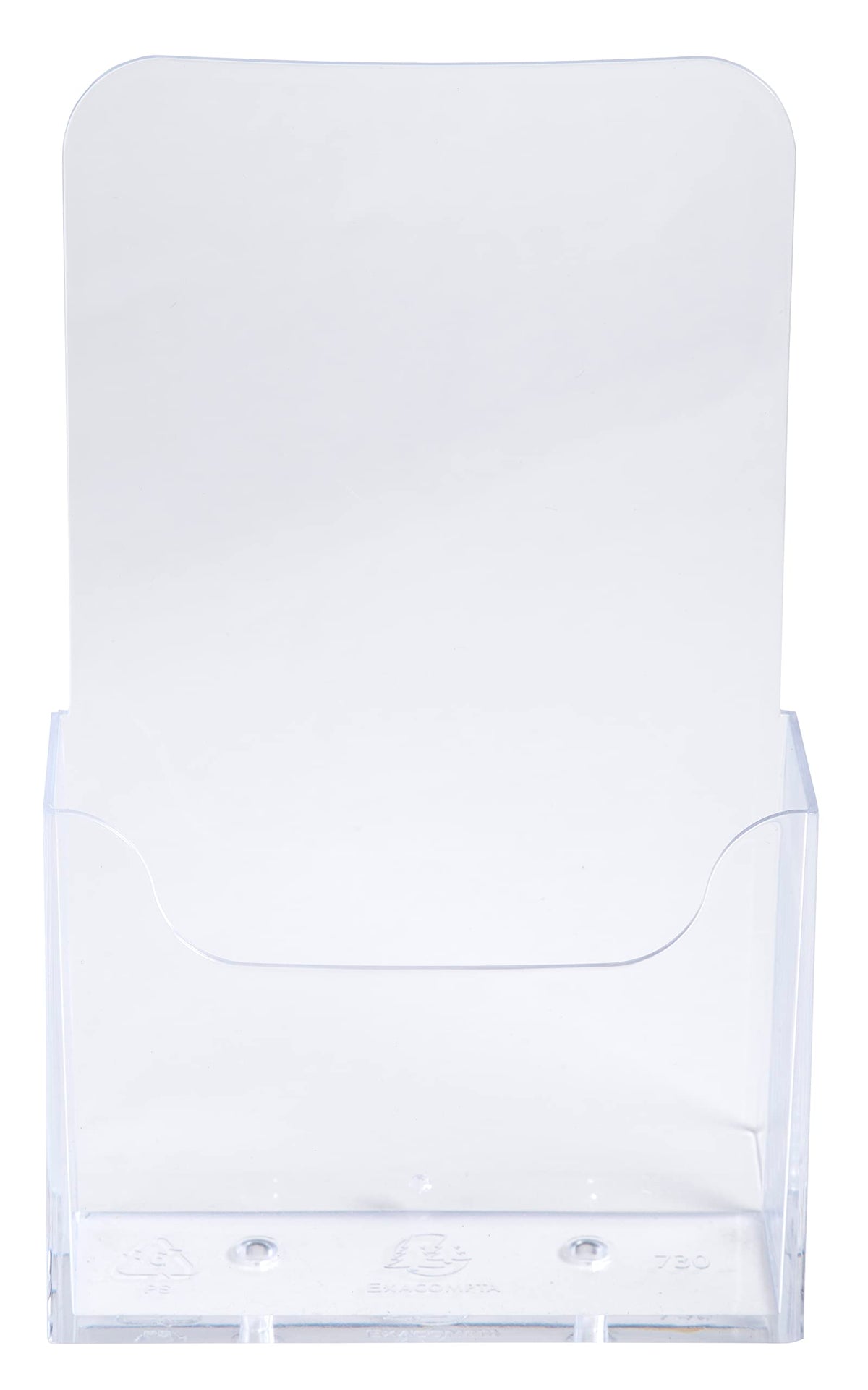 Exacompta 73058D 10er Pack Tischprospekthalter Exacyrl für 10 x 21 cm aus robustem Acryl gefertigt aus einem Guss kristall ideal für Schreibtisch und Büro Verkaufsbüro Flyerhalter