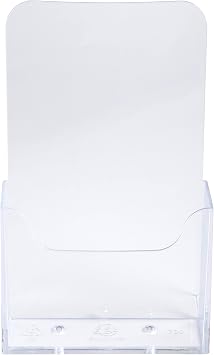 Exacompta 73058D 10er Pack Tischprospekthalter Exacyrl für 10 x 21 cm aus robustem Acryl gefertigt aus einem Guss kristall ideal für Schreibtisch und Büro Verkaufsbüro Flyerhalter