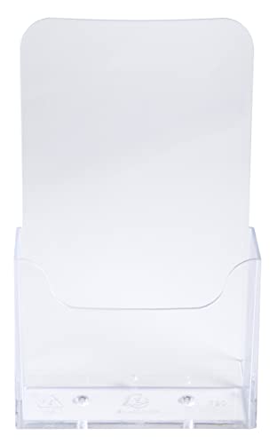 Exacompta 73058D 10er Pack Tischprospekthalter Exacyrl für 10 x 21 cm aus robustem Acryl gefertigt aus einem Guss kristall ideal für Schreibtisch und Büro Verkaufsbüro Flyerhalter