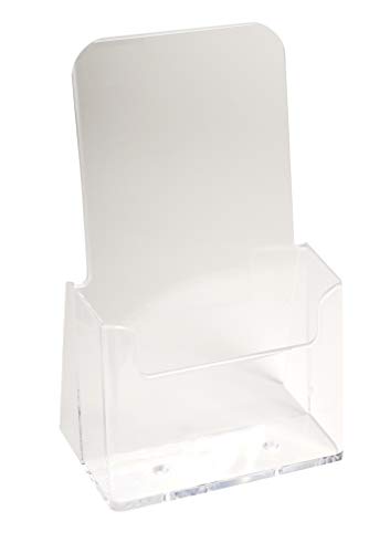 Exacompta 73058D 10er Pack Tischprospekthalter Exacyrl für 10 x 21 cm aus robustem Acryl gefertigt aus einem Guss kristall ideal für Schreibtisch und Büro Verkaufsbüro Flyerhalter