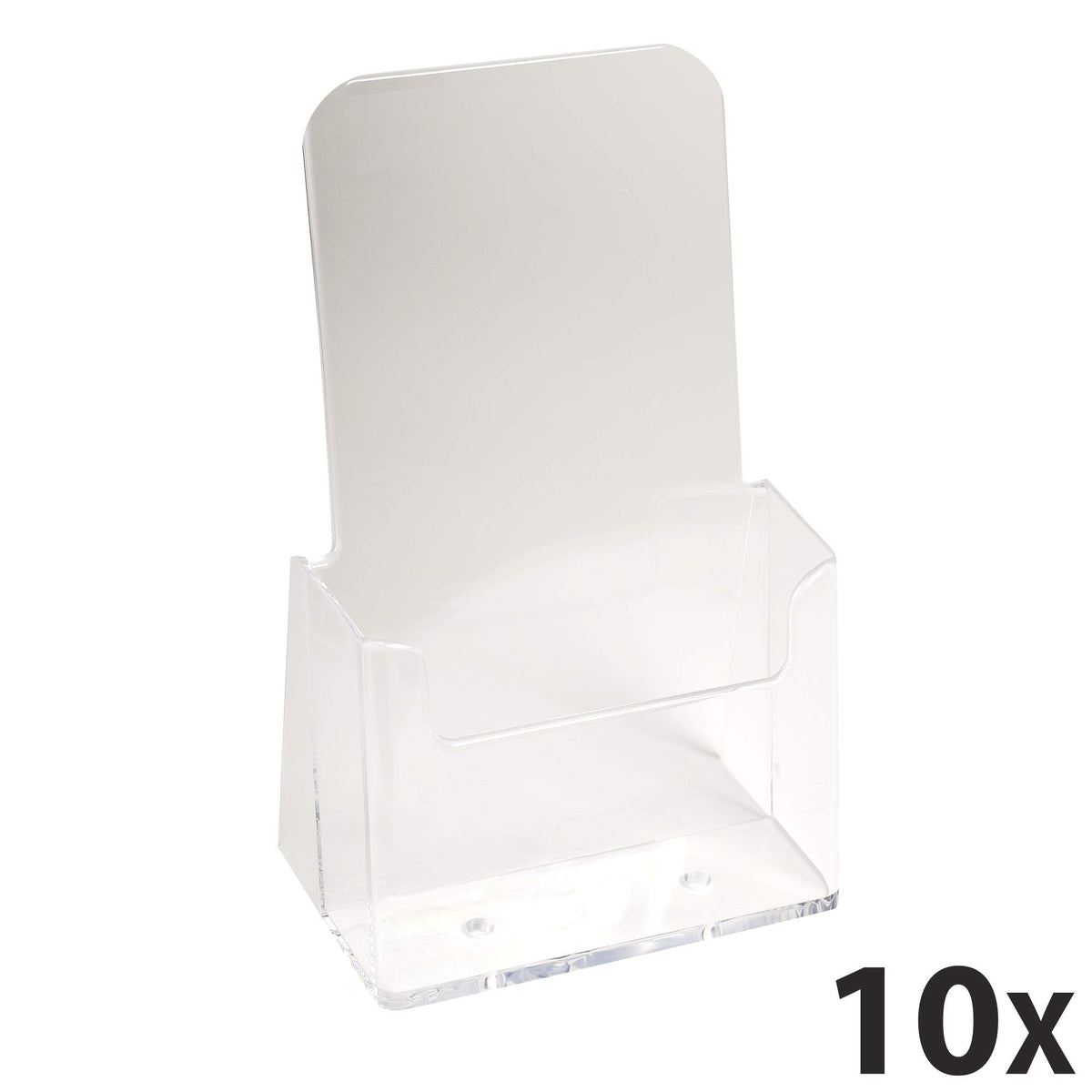 Exacompta 73058D 10er Pack Tischprospekthalter Exacyrl für 10 x 21 cm aus robustem Acryl gefertigt aus einem Guss kristall ideal für Schreibtisch und Büro Verkaufsbüro Flyerhalter
