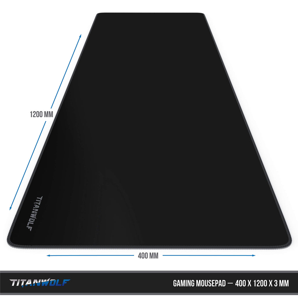 TITANWOLF - Übergröße Mauspad Gaming Titanwolf 1200x400mm - XXXL Mousepad groß Motiv - Tischunterlage Large Size - verbessert Präzision und Geschwindigkeit - XXL z.B. für Logitech Maus und Tastatur