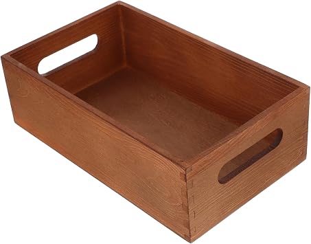 Angoily Holzkiste für Schreibtisch mit Eingebauten Seitengriffen Multifunktionale Aufbewahrungsbox für Zuhause mit Minimalistischem Design und Feiner Handwerkskunst