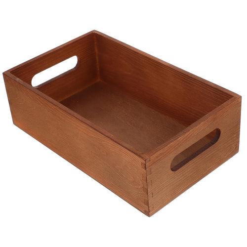 Angoily Holzkiste für Schreibtisch mit Eingebauten Seitengriffen Multifunktionale Aufbewahrungsbox für Zuhause mit Minimalistischem Design und Feiner Handwerkskunst